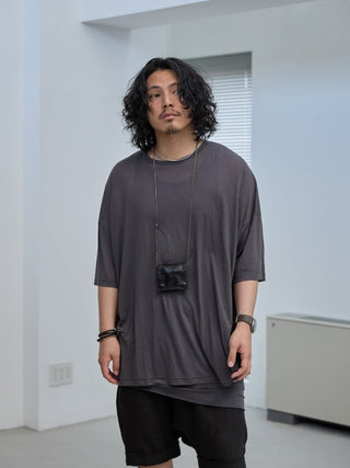 LAYERED SHEER T - SHIRT [GRAY]