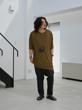 LAYERED SHEER T - SHIRT [KHAKI]