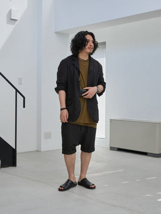 LAYERED SHEER T - SHIRT [KHAKI]