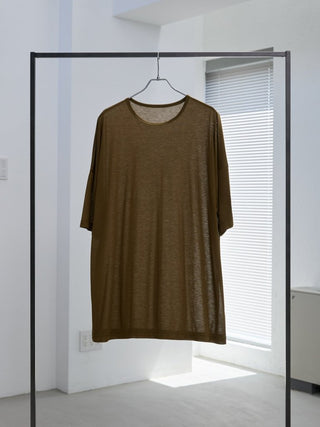 LAYERED SHEER T - SHIRT [KHAKI]