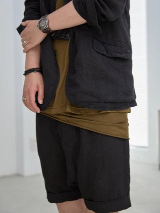 LAYERED SHEER T - SHIRT [KHAKI]