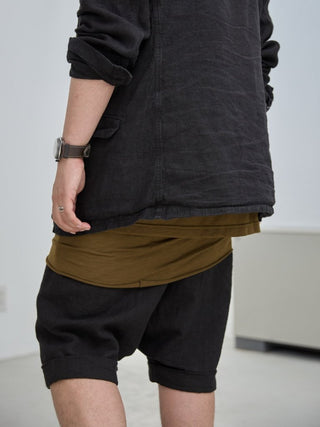 LAYERED SHEER T - SHIRT [KHAKI]