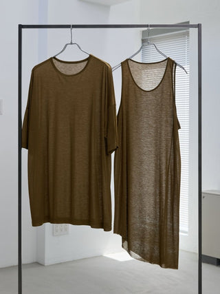 LAYERED SHEER T - SHIRT [KHAKI]