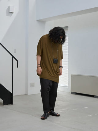 LAYERED SHEER T - SHIRT [KHAKI]