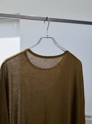 LAYERED SHEER T - SHIRT [KHAKI]