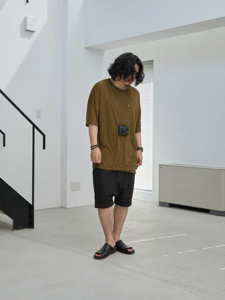 LAYERED SHEER T - SHIRT [KHAKI]