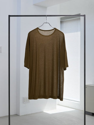 LAYERED SHEER T - SHIRT [KHAKI]