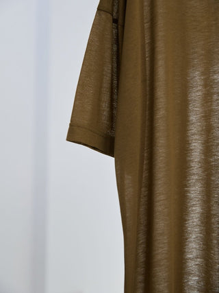 LAYERED SHEER T - SHIRT [KHAKI]