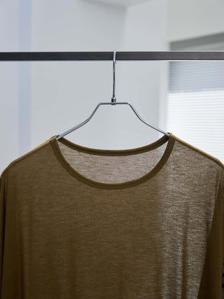 LAYERED SHEER T - SHIRT [KHAKI]