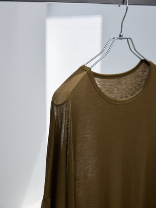 LAYERED SHEER T - SHIRT [KHAKI]