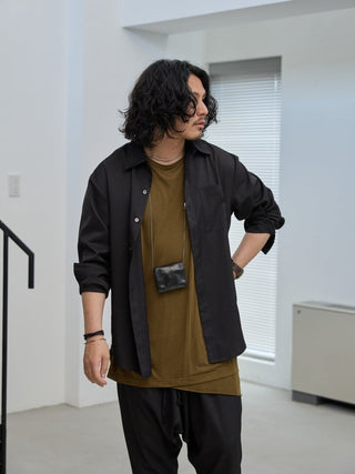 LAYERED SHEER T - SHIRT [KHAKI]