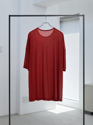 LAYERED SHEER T - SHIRT [RED]
