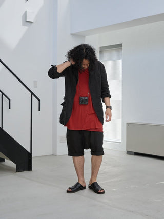 LAYERED SHEER T - SHIRT [RED]