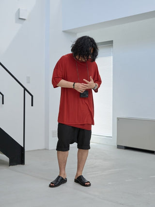 LAYERED SHEER T - SHIRT [RED]