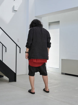 LAYERED SHEER T - SHIRT [RED]