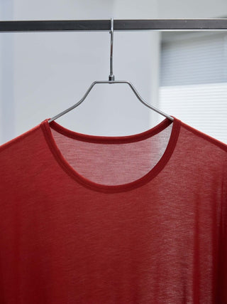 LAYERED SHEER T - SHIRT [RED]