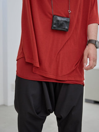 LAYERED SHEER T - SHIRT [RED]