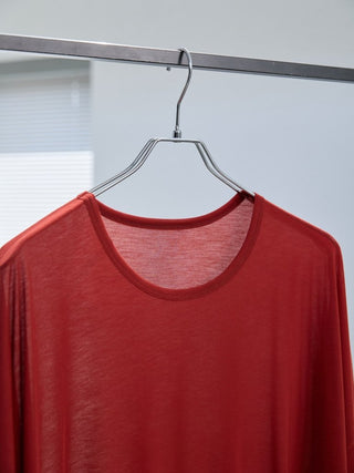 LAYERED SHEER T - SHIRT [RED]