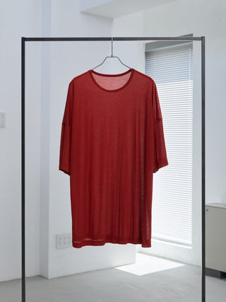 LAYERED SHEER T - SHIRT [RED]