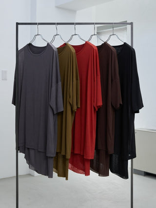 LAYERED SHEER T - SHIRT [RED]