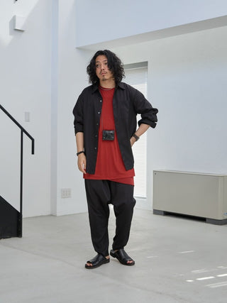 LAYERED SHEER T - SHIRT [RED]
