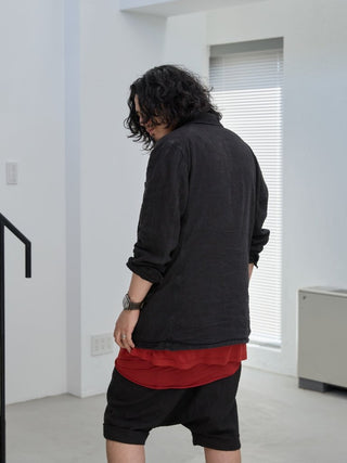 LAYERED SHEER T - SHIRT [RED]