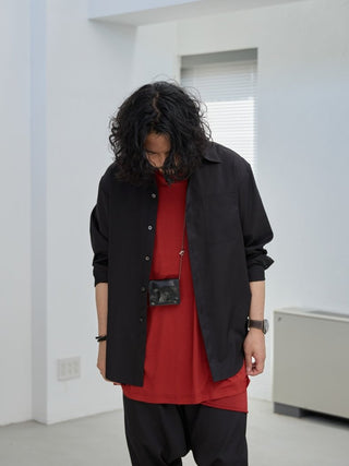 LAYERED SHEER T - SHIRT [RED]