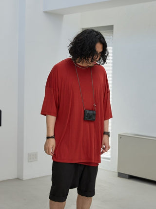 LAYERED SHEER T - SHIRT [RED]