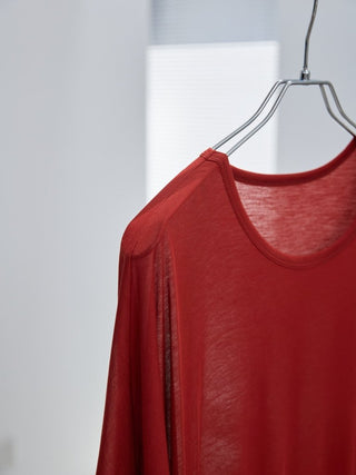 LAYERED SHEER T - SHIRT [RED]