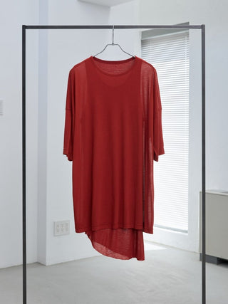 LAYERED SHEER T - SHIRT [RED]