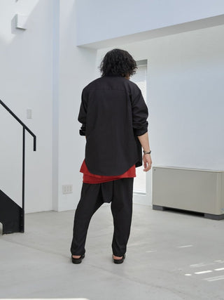 LAYERED SHEER T - SHIRT [RED]