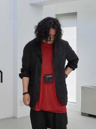 LAYERED SHEER T - SHIRT [RED]