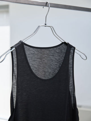 LAYERED SHEER TANK TOP [BLACK]