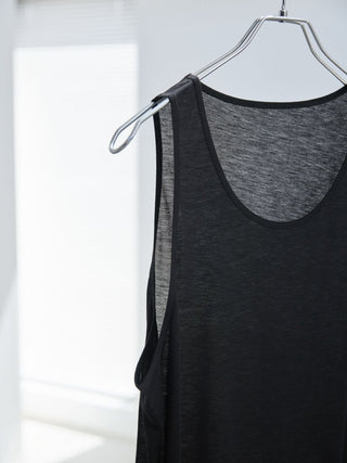 LAYERED SHEER TANK TOP [BLACK]