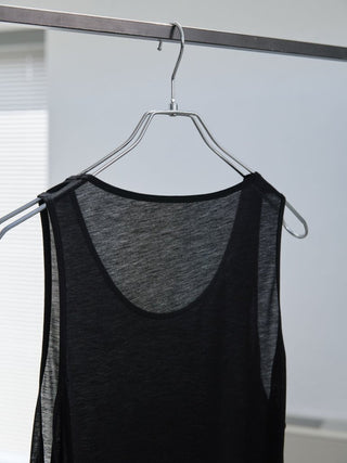LAYERED SHEER TANK TOP [BLACK]