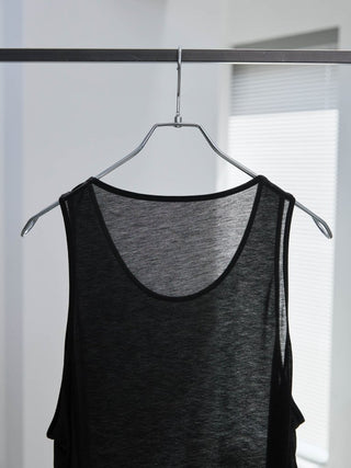 LAYERED SHEER TANK TOP [BLACK]