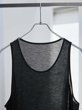LAYERED SHEER TANK TOP [BLACK]
