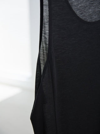 LAYERED SHEER TANK TOP [BLACK]