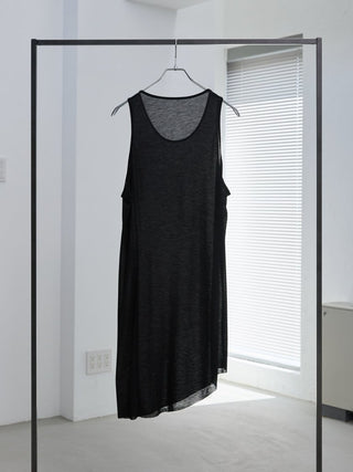 LAYERED SHEER TANK TOP [BLACK]