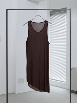 LAYERED SHEER TANK TOP [BROWN]