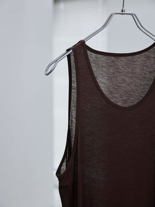 LAYERED SHEER TANK TOP [BROWN]