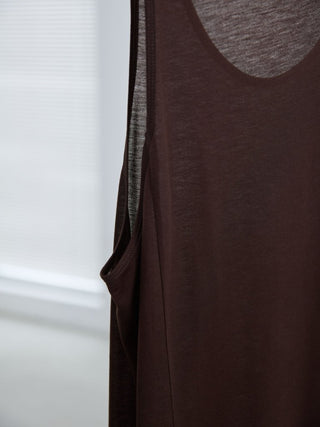LAYERED SHEER TANK TOP [BROWN]