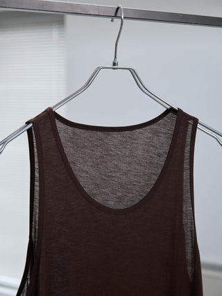 LAYERED SHEER TANK TOP [BROWN]