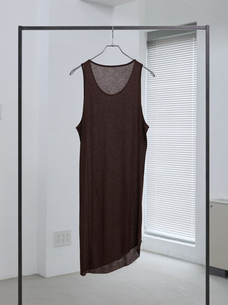 LAYERED SHEER TANK TOP [BROWN]