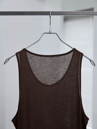 LAYERED SHEER TANK TOP [BROWN]
