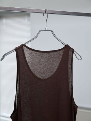 LAYERED SHEER TANK TOP [BROWN]