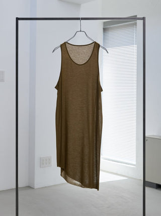 LAYERED SHEER TANK TOP [KHAKI]