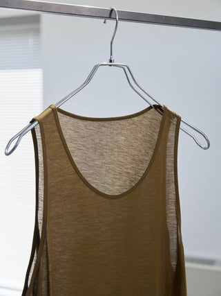 LAYERED SHEER TANK TOP [KHAKI]