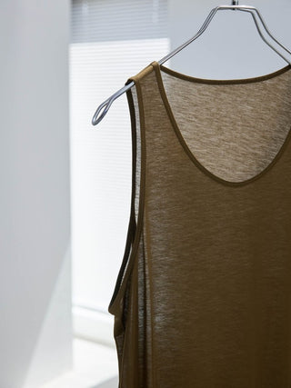LAYERED SHEER TANK TOP [KHAKI]