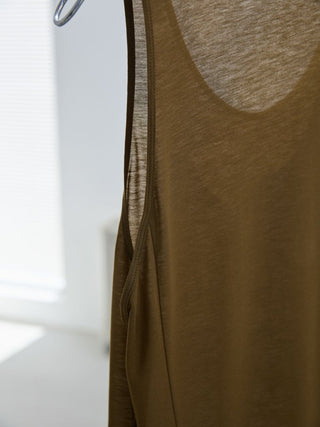 LAYERED SHEER TANK TOP [KHAKI]